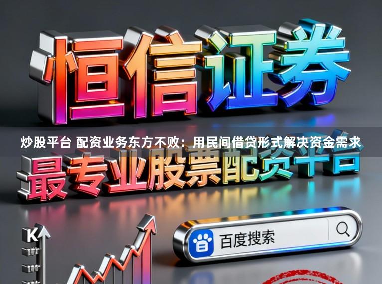 炒股平台 配资业务东方不败：用民间借贷形式解决资金需求